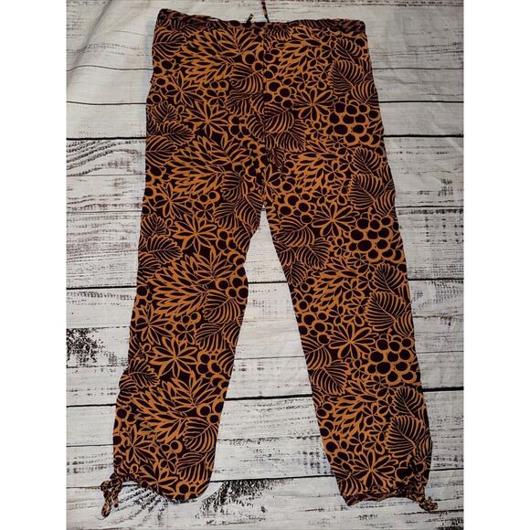 Sundance Catalog Women’s Viscose Tropical Print Pants Size S Small Drawstring - Picture 5 of 6